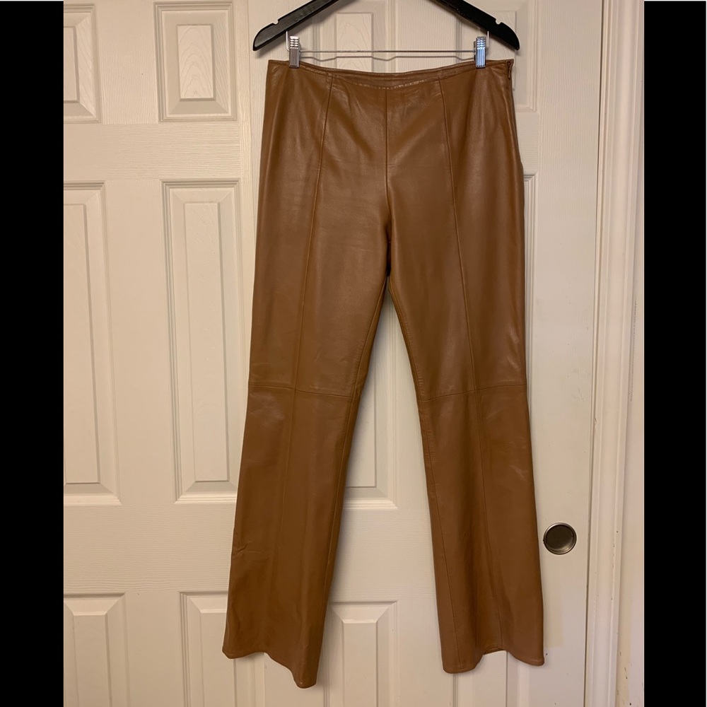 VS2 BROWN LEATHER AUTOGRAPHED PANTS